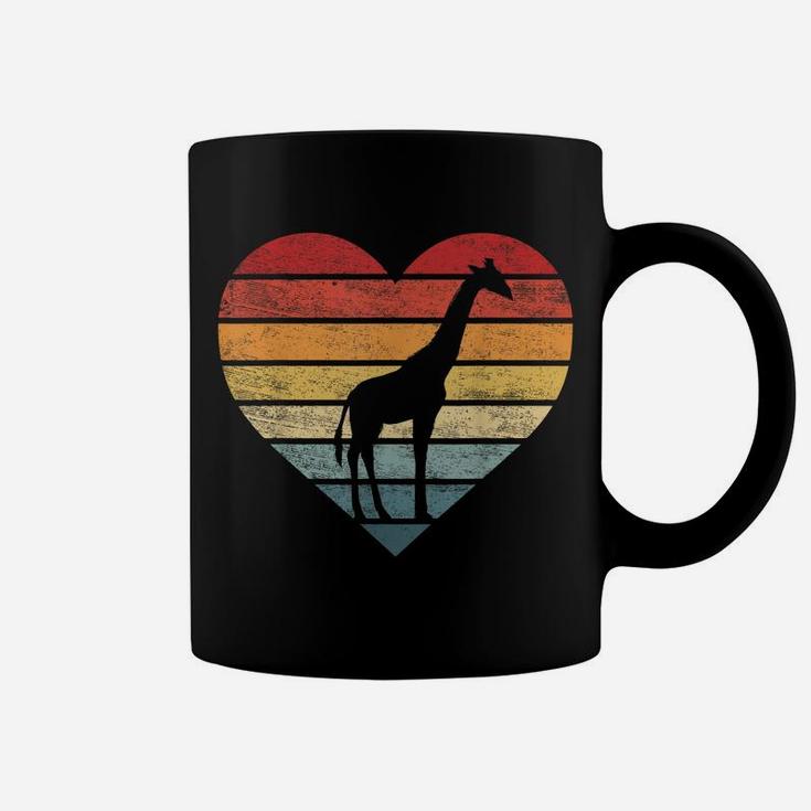 Giraffe Lover Gifts Retro Vintage Animal Heart Silhouette Coffee Mug