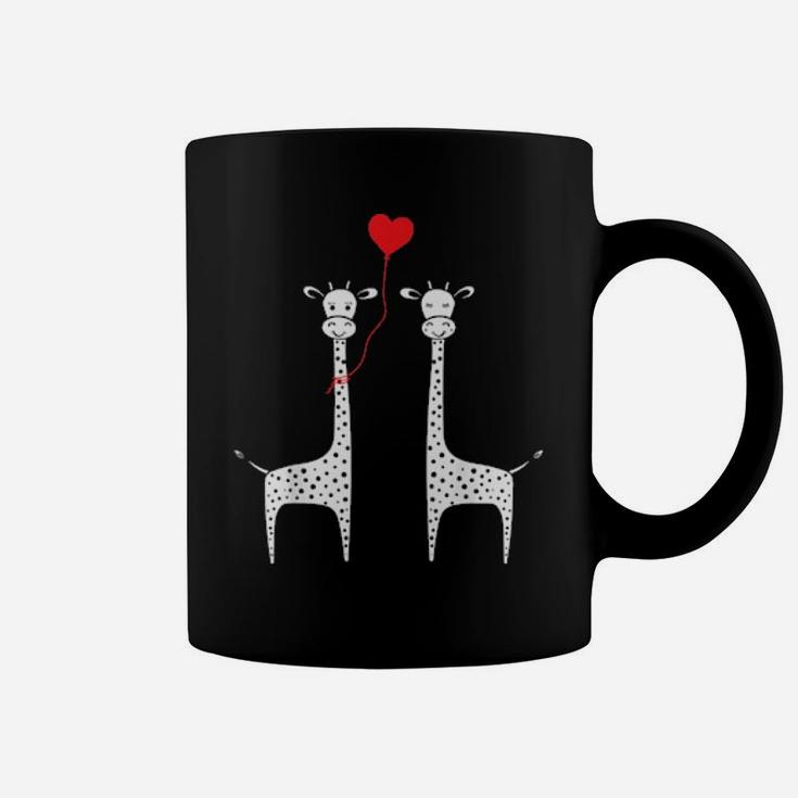 Giraffe Make Me Happy Twos Giraffe Valentines Day Coffee Mug