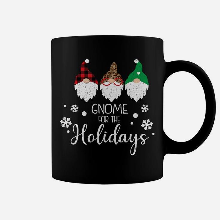 Gnome For The Holidays Cute Christmas Buffalo Plaid Cheetah Coffee Mug