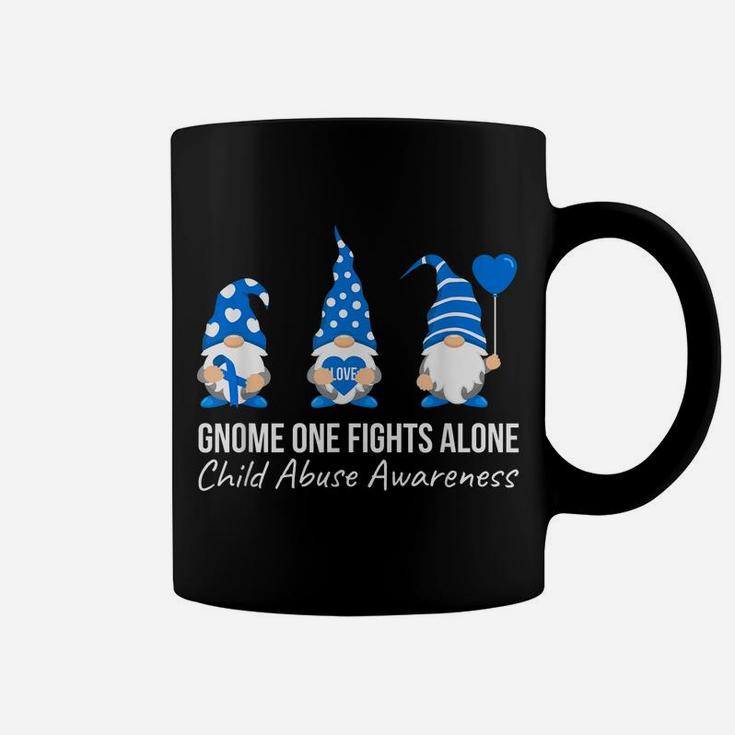Gnome One Fights Alone Child Abuse Awareness Blue Ribbon Coffee Mug