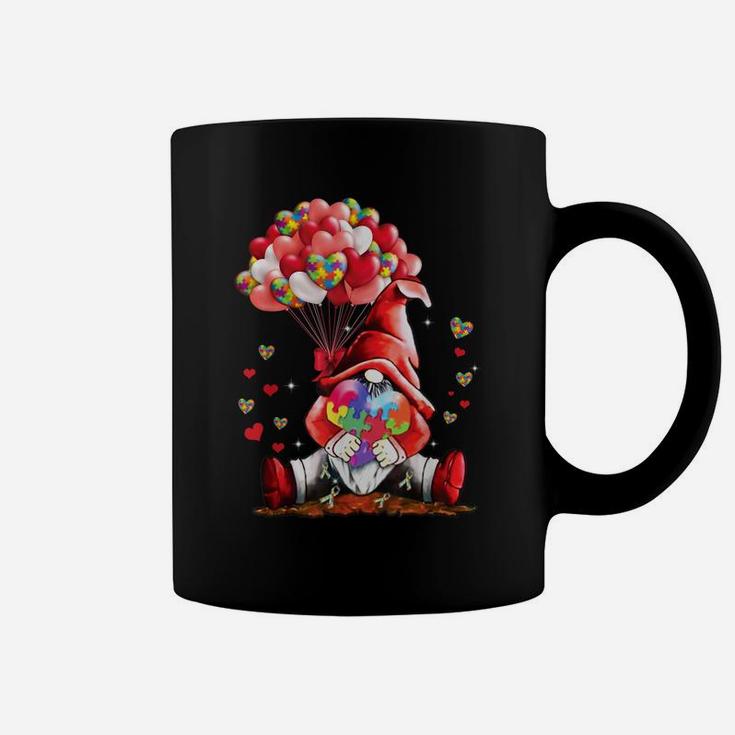 Gnome Puzzles Balloon Heart Autism Awareness Valentine Gifts Coffee Mug