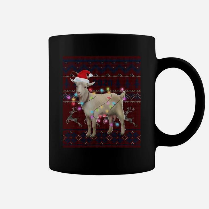 Goat Christmas Lights Ugly Sweater Goat Lover Gift Sweatshirt Coffee Mug