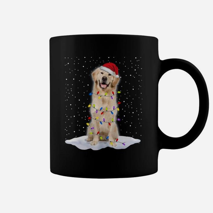 Golden Retriever Santa Christmas Tree Lights Xmas Gifts Coffee Mug