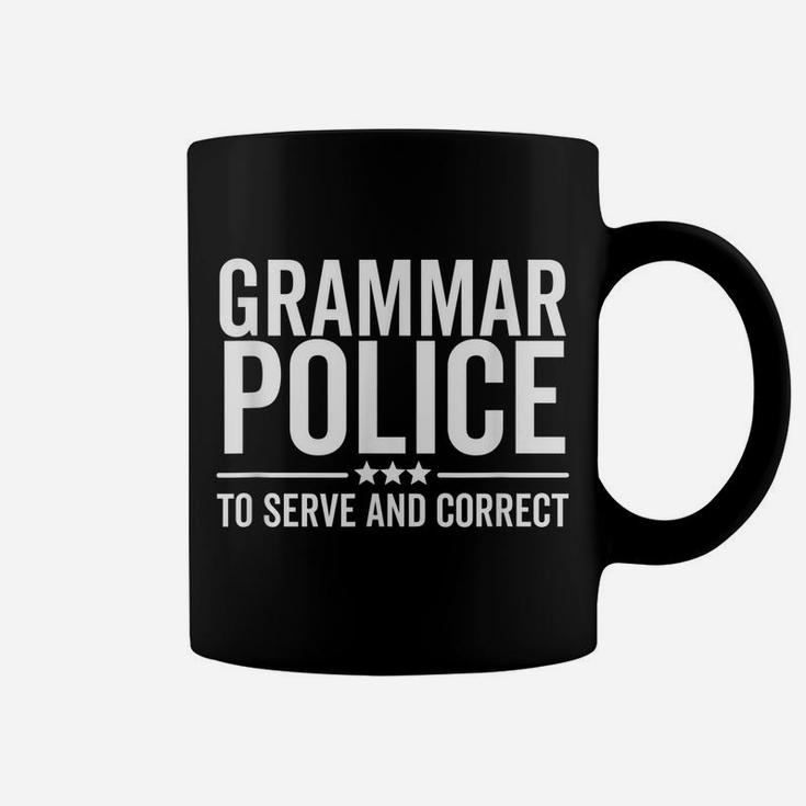 Grammar Police To Serve And Correct Funny Book Literature Coffee Mug