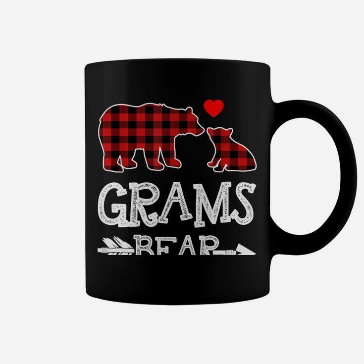 Grams Bear Shirt, Red Buffalo Plaid Grandma Bear Pajama Coffee Mug
