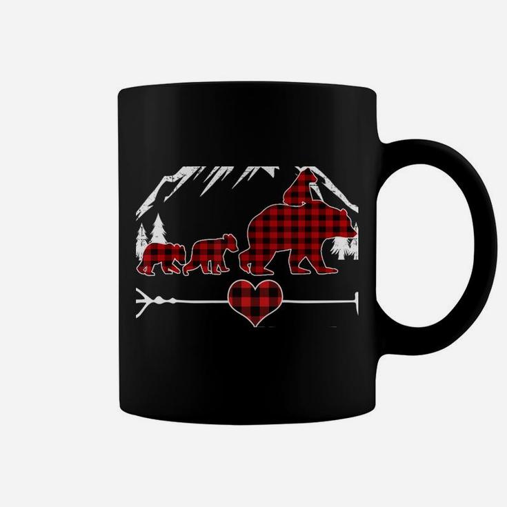 Grandma Bear Christmas Pajama Red Plaid Buffalo Family Gift Coffee Mug