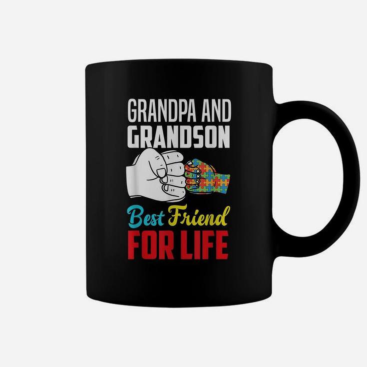 Grandpa And Grandson Best Friend For Life Autism Grandpa Coffee Mug