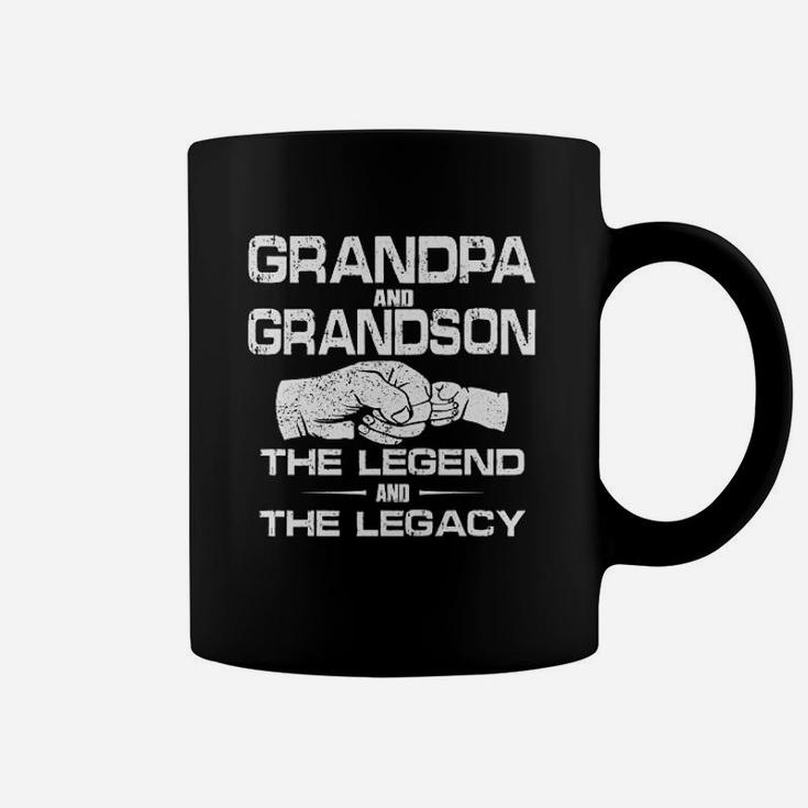 Grandpa And Grandson The Legend And Legacy Fathers Day Family Matching Gift Coffee Mug