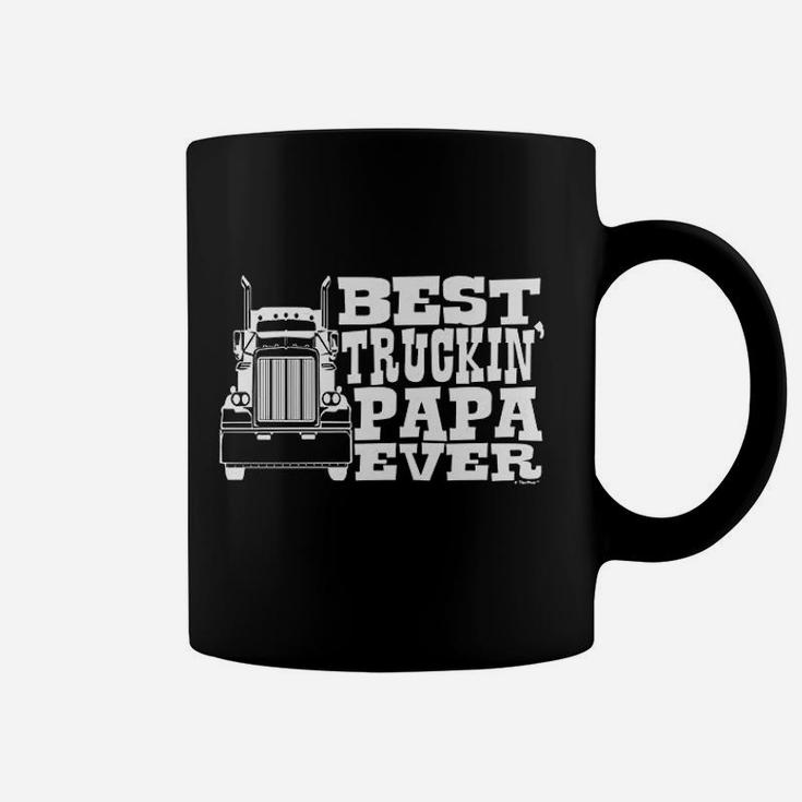 Grandpa Gift Papa Best Truckin Ever Truck Driver Coffee Mug