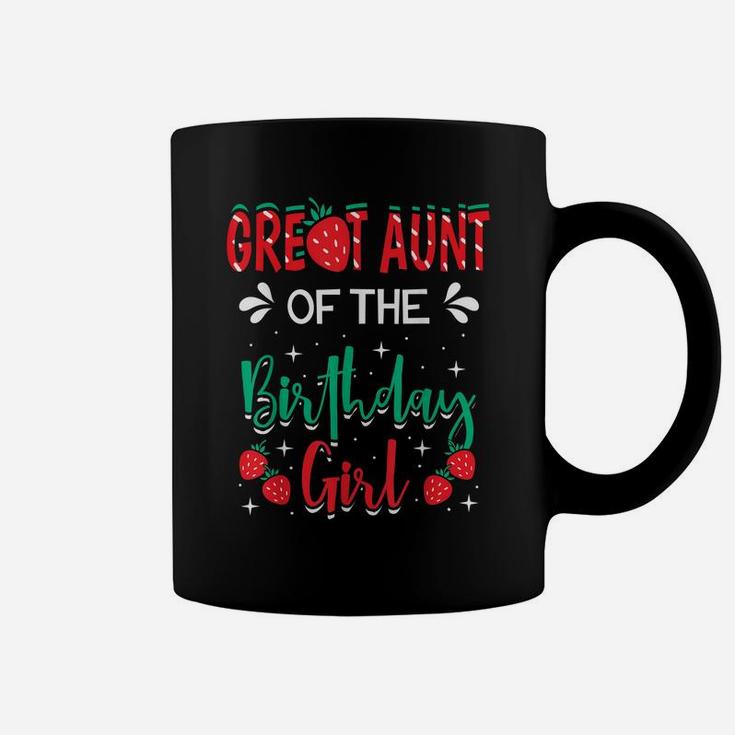 Great Aunt Of The Birthday Girl Strawberry Themed B-Day Coffee Mug