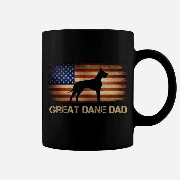 Great Dane Dad Vintage American Flag Patriotic Dog Lover Coffee Mug
