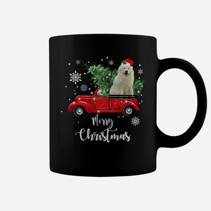 Great Pyrenees Ride Red Truck Christmas Pajama Sweatshirt Coffee Mug