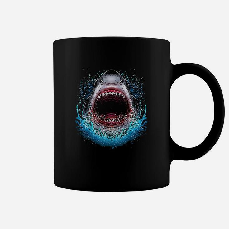 Great White Shark Open Mouth Teeth Beach Ocean Animal Coffee Mug
