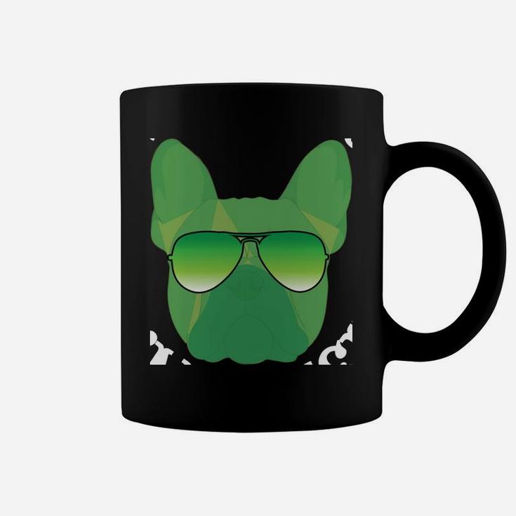 Green French Bulldog Dog Kiss Me I'm Irish St Patrick Shirt Coffee Mug