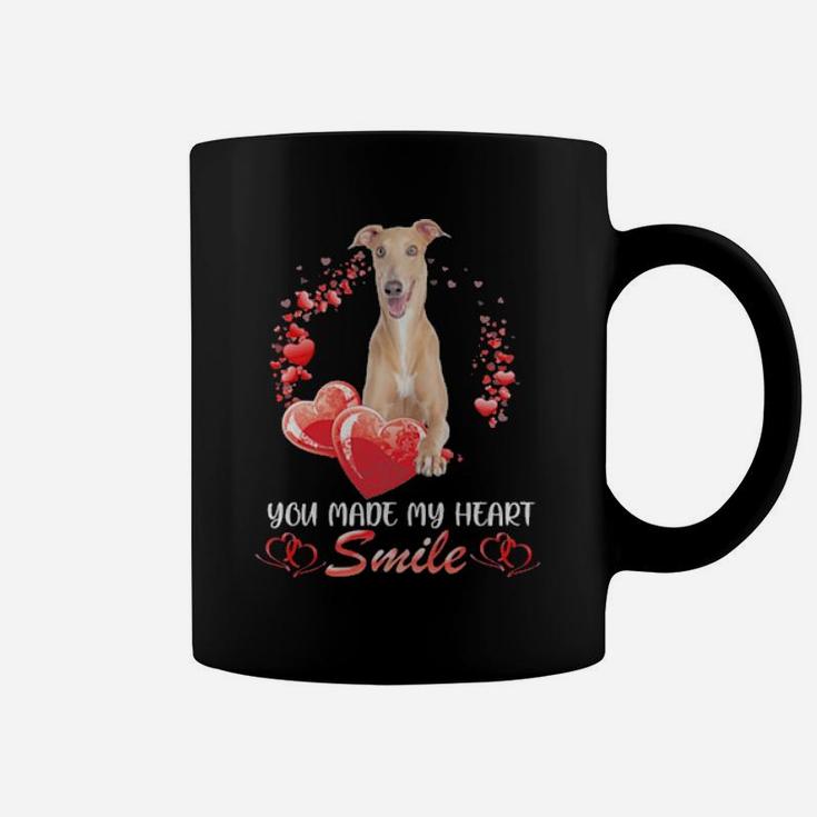 Greyhound Heart You Made My Heart Smile Valentines Day Coffee Mug Greyhound Heart You Made My Heart Smile Valentines Day Coffee Mug