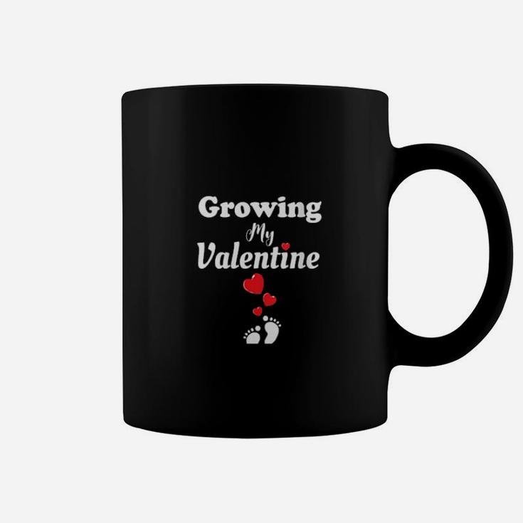 Growing My Valentine    Pregnancy Announcement Coffee Mug