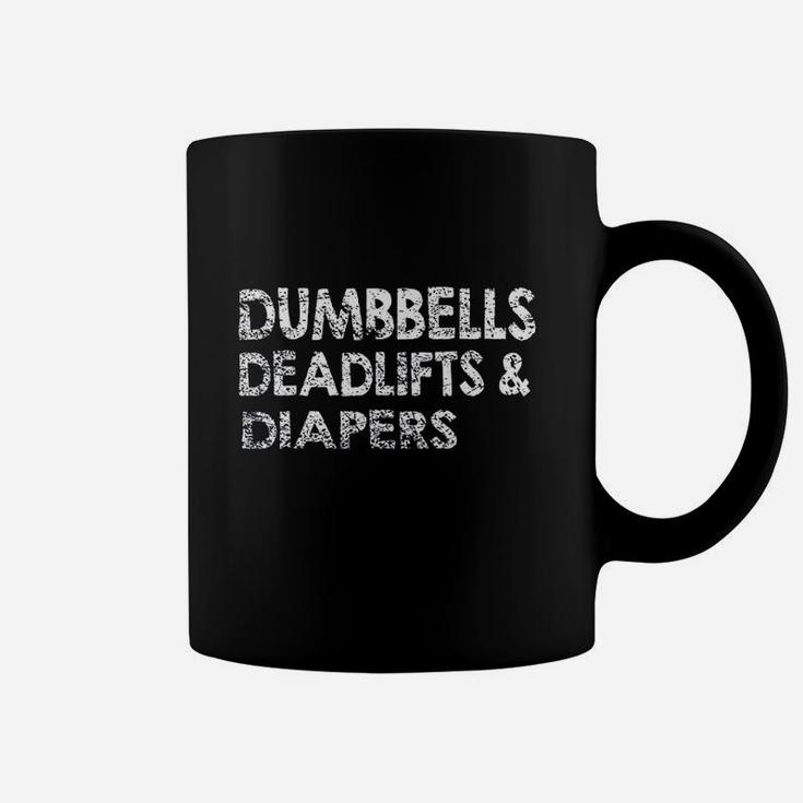 Gym Lovers Dumbbells Deadlifts And Diapers Coffee Mug
