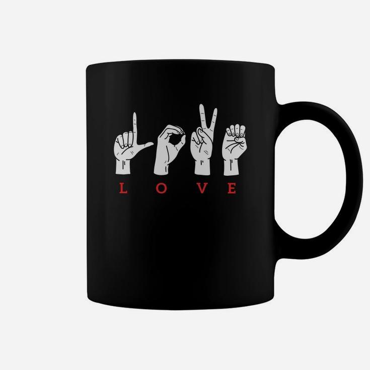 Hand Love Sign For Valentines Day Happy Valentines Day Coffee Mug