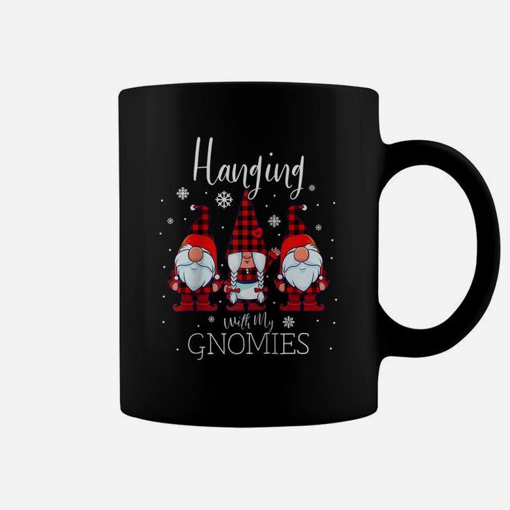 Hanging With My Gnomies Christmas Buffalo Plaid Garden Gnome Raglan Baseball Tee Coffee Mug