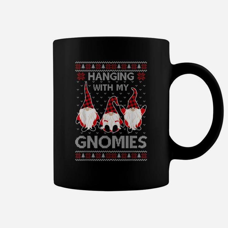 Hanging With My Gnomies Red Plaid Ugly Christmas Gnome Gifts Coffee Mug