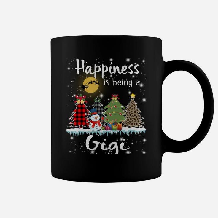 Happiness Is Being A Gigi Christmas Tree Leopard Plaid Snow Coffee Mug