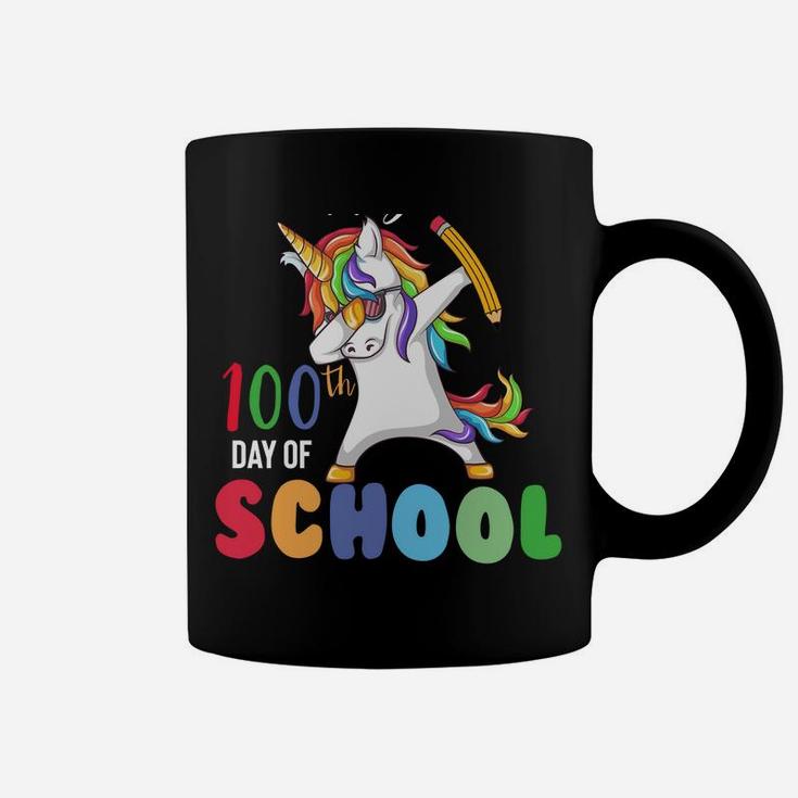Happy 100 Days Of School Unicorn Dabbing 100Th Day Girls Kid Sweatshirt Coffee Mug