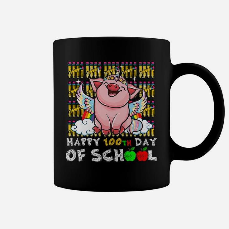 Happy 100Th Day Of School Pig Funny Teacher Student Kids Coffee Mug