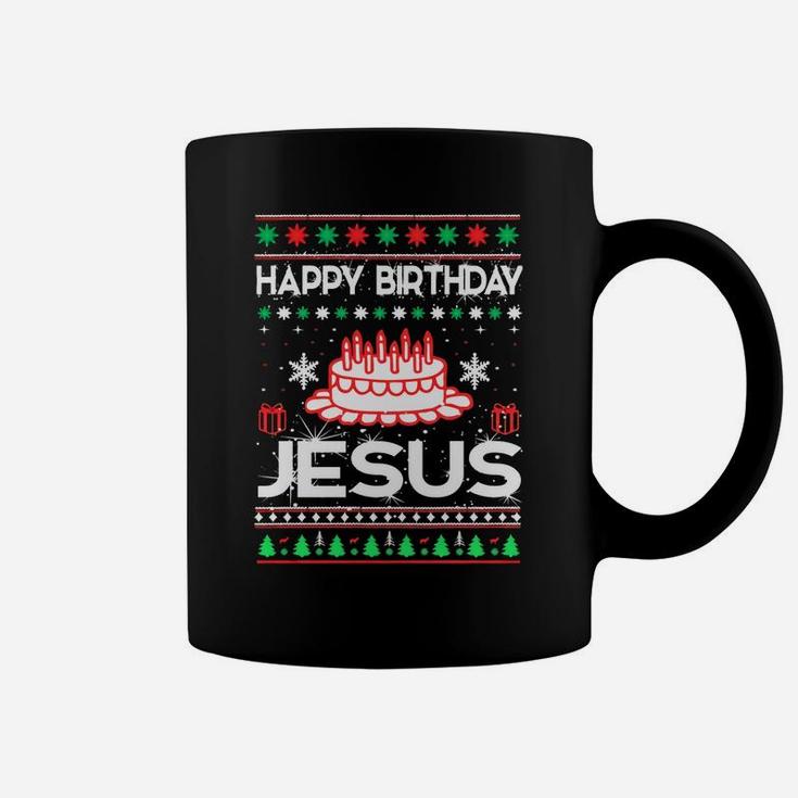 Happy Birthday Jesus Christian Woman Men Kids Ugly Christmas Sweatshirt Coffee Mug
