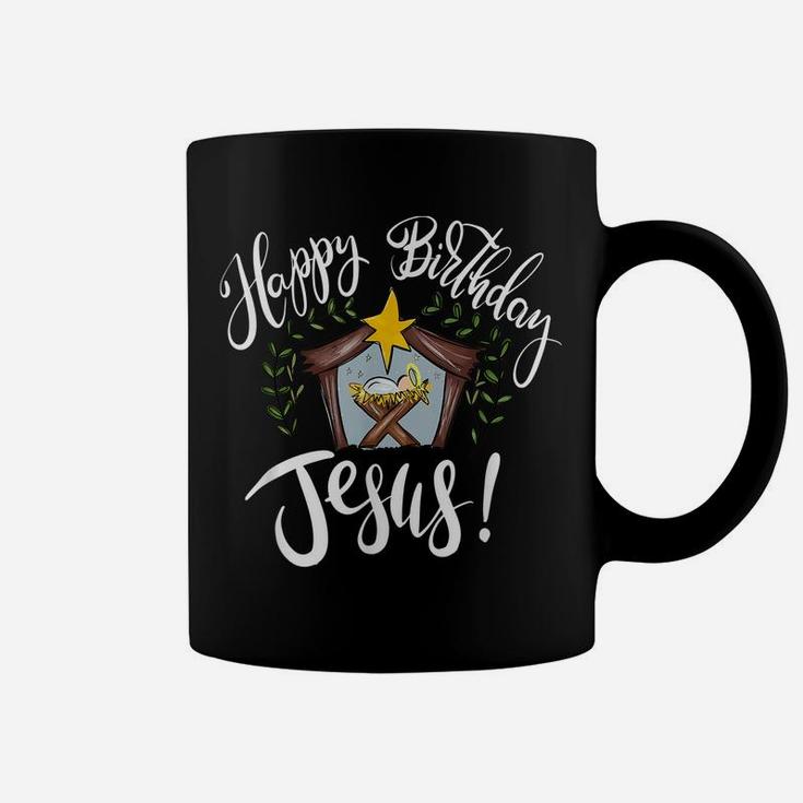 Happy Birthday Jesus Christmas Nativity Scene Faith Hope Joy Coffee Mug