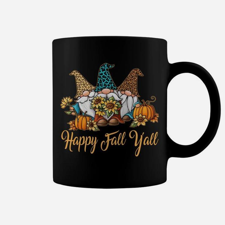 Happy Fall Y'all Gnome Leopard Pumpkin Funny Autumn Gnomes Sweatshirt Coffee Mug