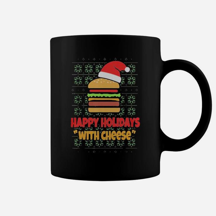 Happy Holidays With Cheese Santa Burger Coffee Mug