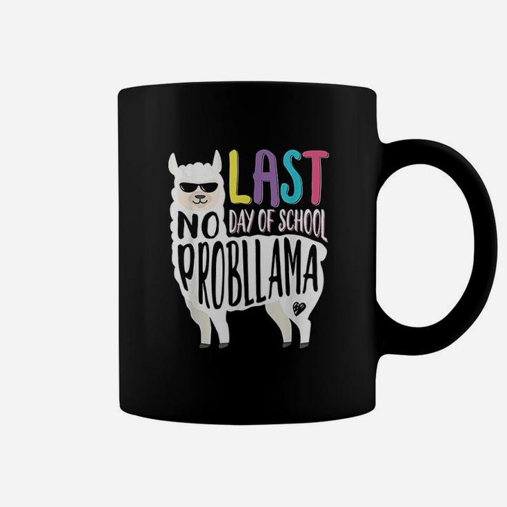 Happy Last Day Of School No Probllama Llama Teacher Coffee Mug