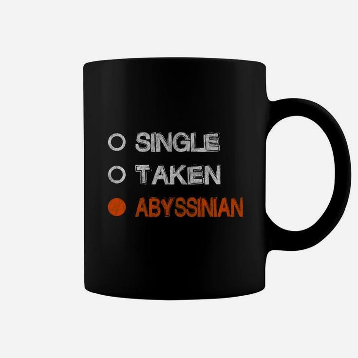 Happy Valentines Day Single Taken Abyssinian Cat Breeds Coffee Mug
