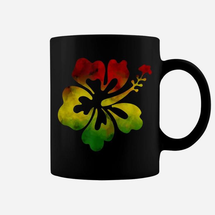 Hawaii Hibiscus Flower Hawaiian Rasta Water Colors Coffee Mug