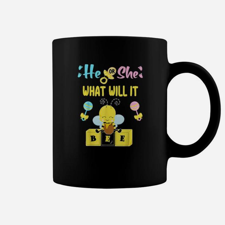 He Or She What Will It Bee Pregnancy Announcement Coffee Mug