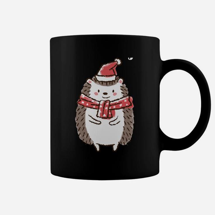 Hedgehog Spiked Animal Merry Christmas Santa Hat Xmas Coffee Mug