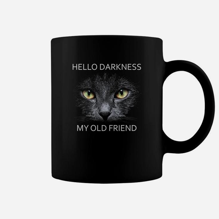 Hello Darkness My Old Friend Cat Love Long Sleeve Coffee Mug