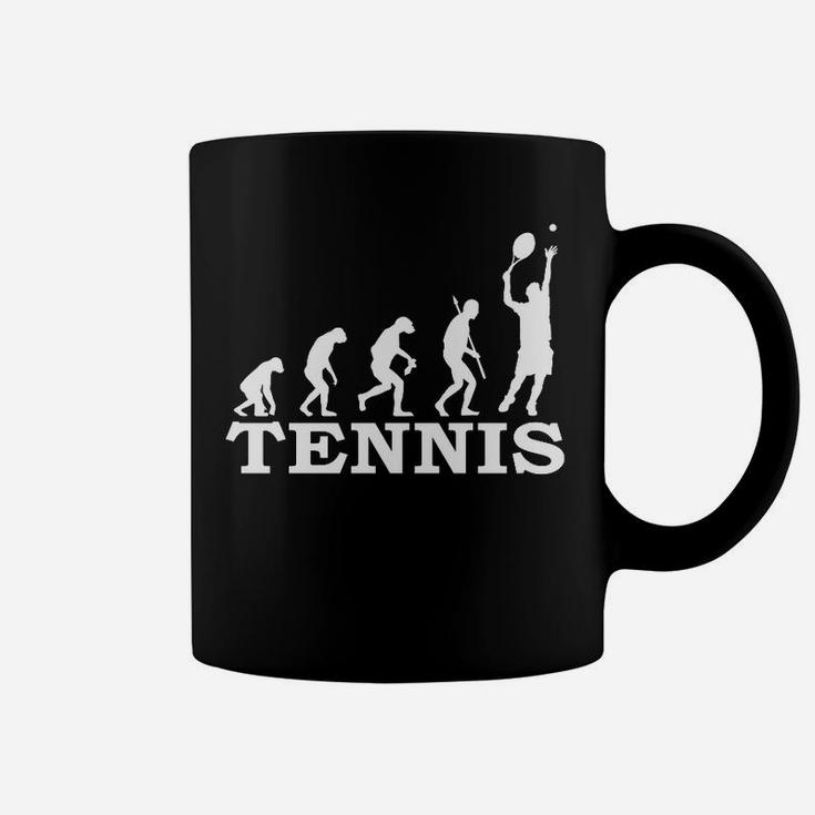 Herren Evolution zum Tennisspieler Tassen in Schwarz, Sport Design Tee