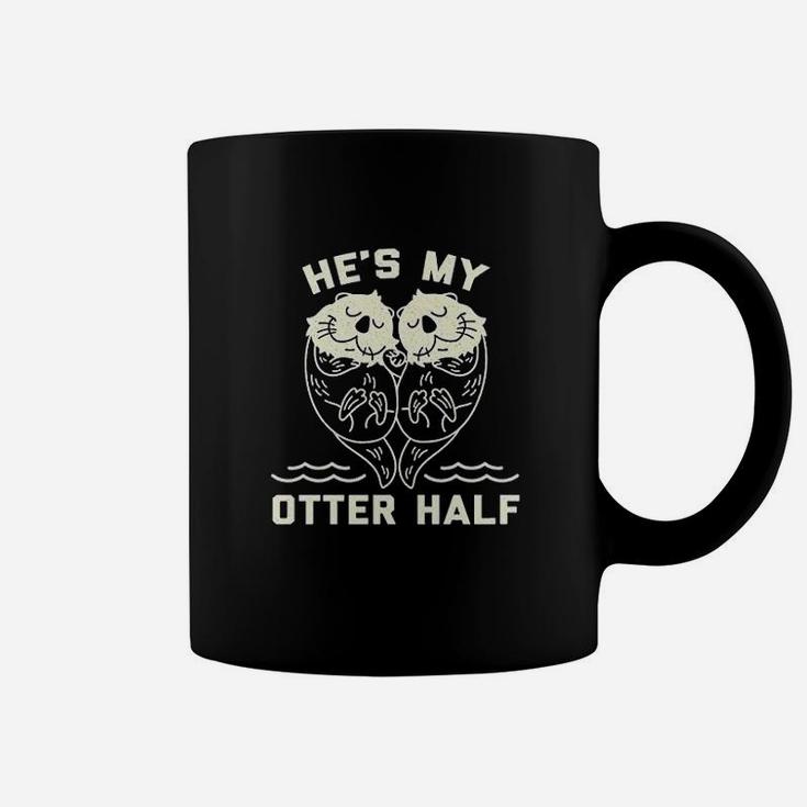 Hes My Otter Half  Cute Sea Otter Animal Valentines Day Coffee Mug