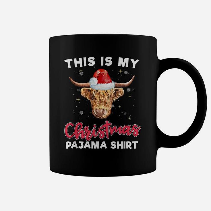 Highland Cow Christmas Pajama Santa Cow Lover Gift Coffee Mug