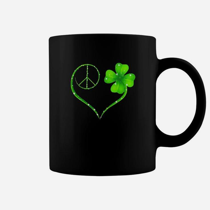 Hippie Peace And Irish Heart St Patrick's Day Coffee Mug