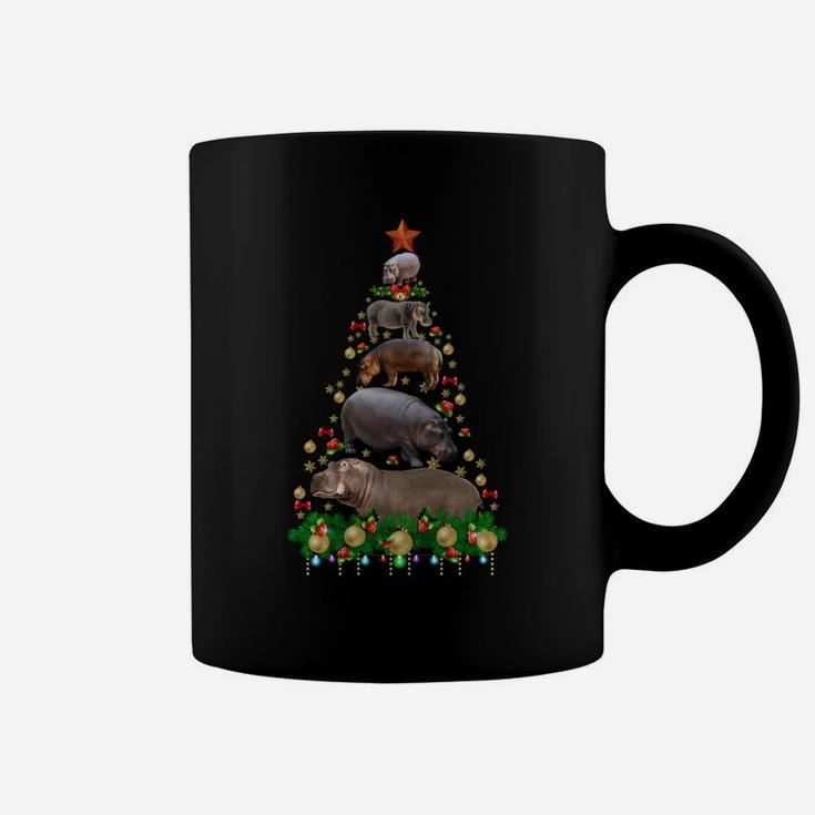 Hippo Christmas Tree Merry Hippomas Hippo Lovers Coffee Mug