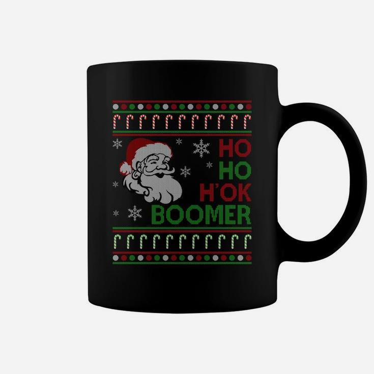 Ho Ho H' Ok Boomer Okay Boomer Ugly Christmas Sweater Sweatshirt Coffee Mug
