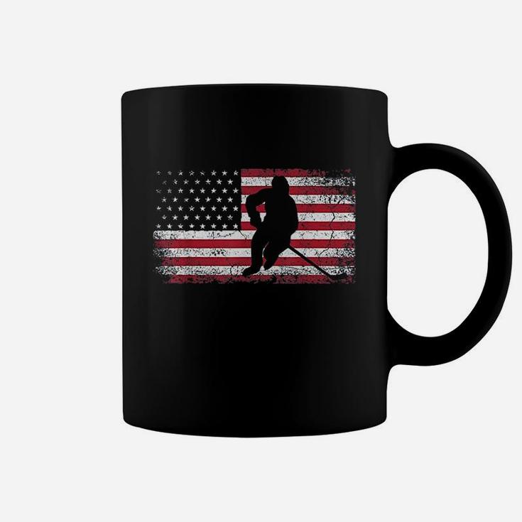 Hockey American Flag Coffee Mug