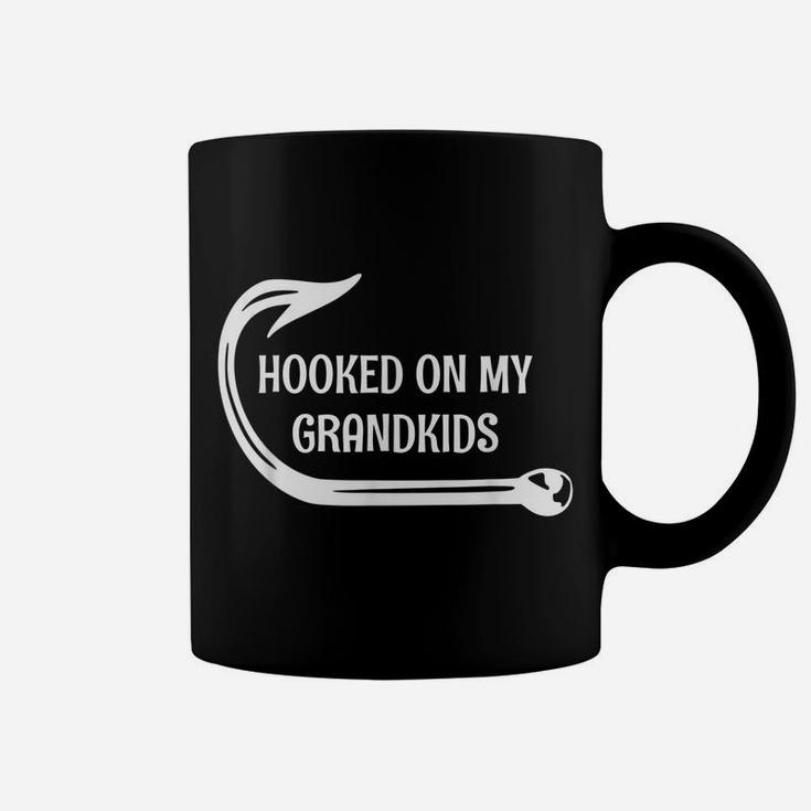 Hooked On My Grandkids, Fishing  For Grand Parents Coffee Mug