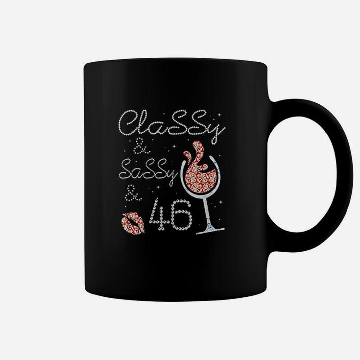 Hot Kiss And Wine Classy & Sassy 46 Years Old Happy Birthday Coffee Mug