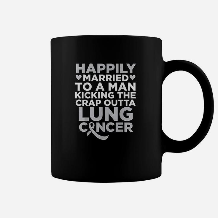 Husband Fighting Lung Support  For Wife Coffee Mug