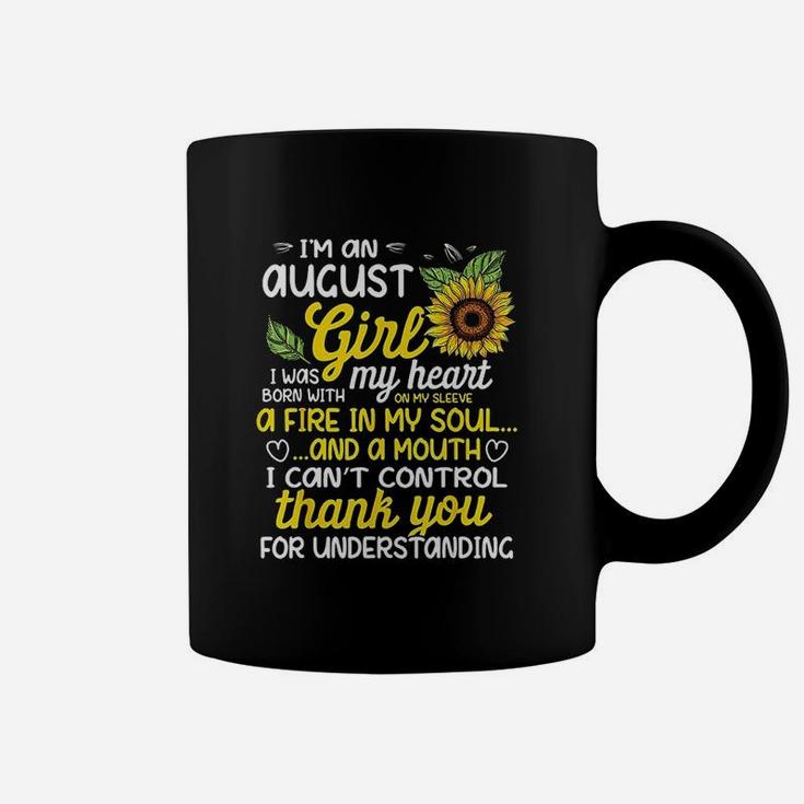I Am An August Sunflower Girl Queen Born In August Coffee Mug