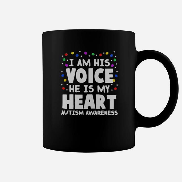I Am His Voice He Is My Heart Autism Awareness Coffee Mug