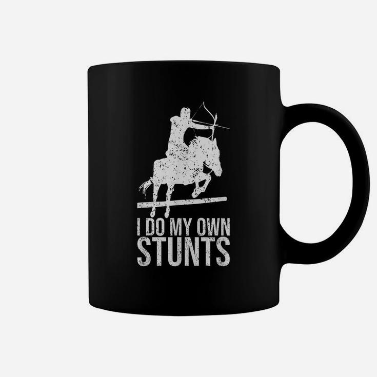 I Do My Own Stunts Shirt Mounted Archery Gift Horse Archer Coffee Mug